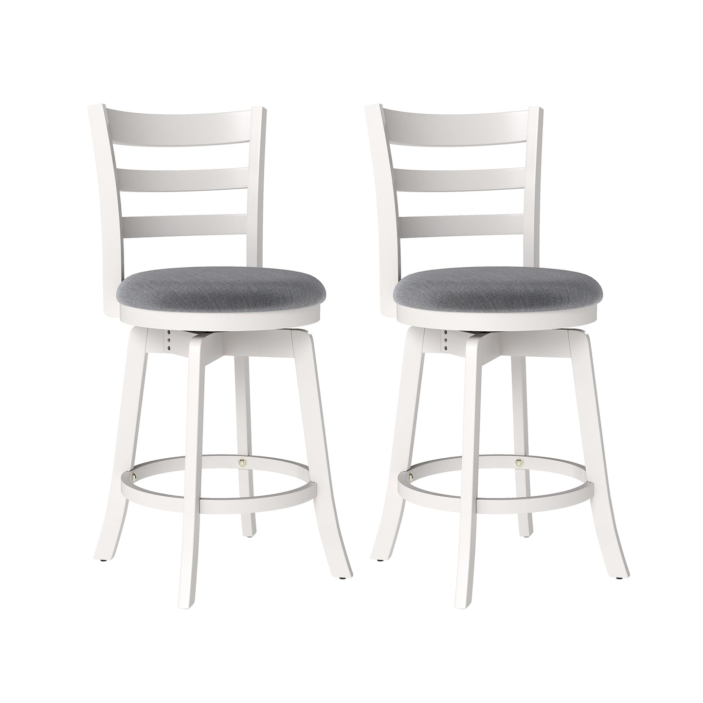 Swivel Bar Stools Set of 2 with Upholstered Seat