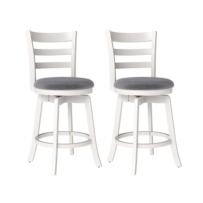 Swivel Bar Stools Set of 2 with Upholstered Seat
