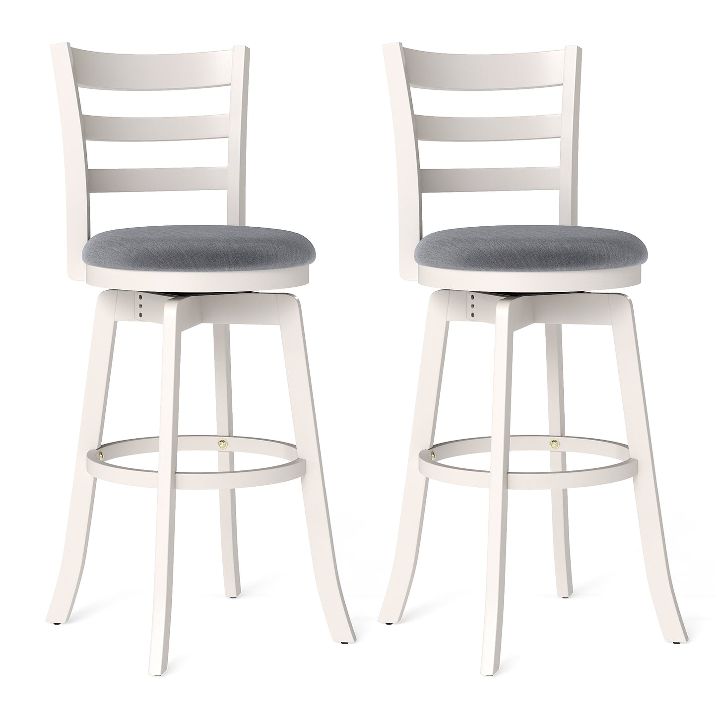 Swivel Bar Stools Set of 2 with Upholstered Seat