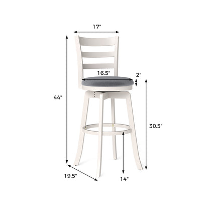 Swivel Bar Stools Set of 2 with Upholstered Seat
