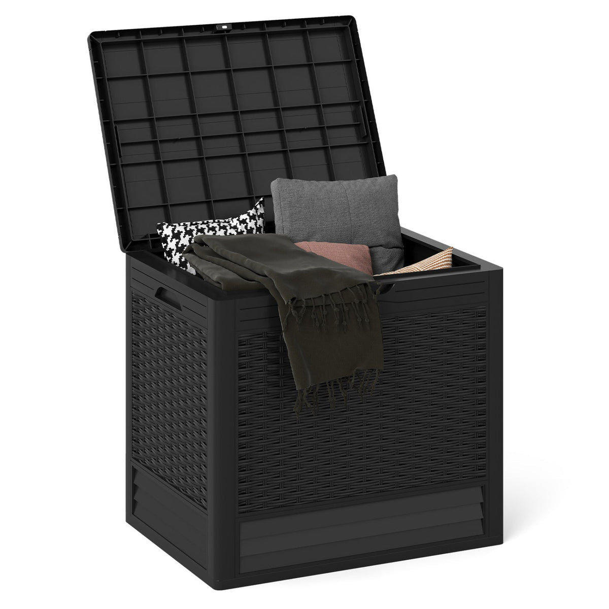 25 Gallon Outdoor Storage Box with Rattan Pattern