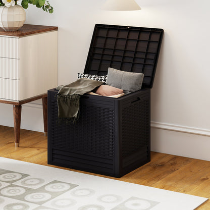 25 Gallon Outdoor Storage Box with Rattan Pattern