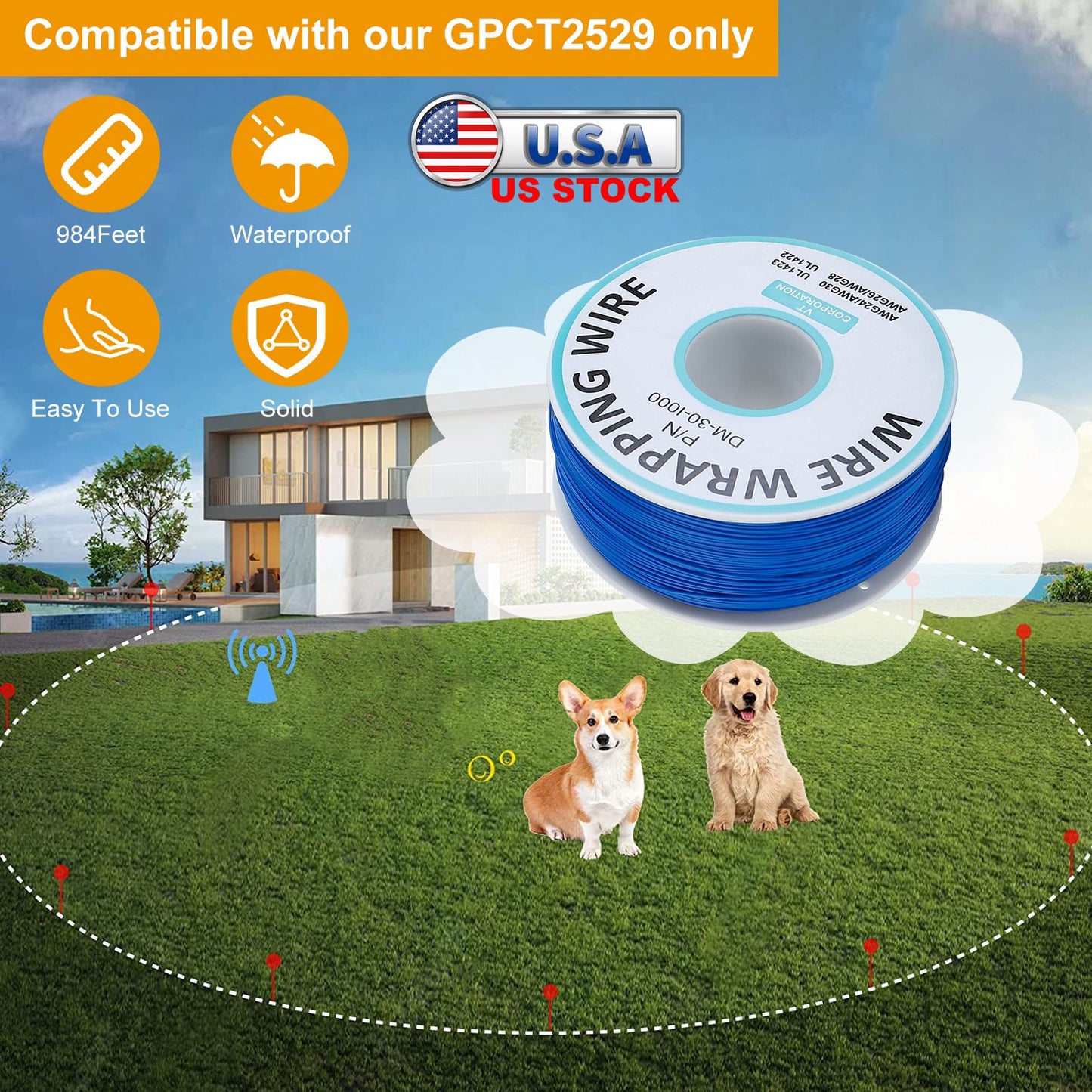 Dog Fence Boundary Wire 656ft Copper for Underground Systems