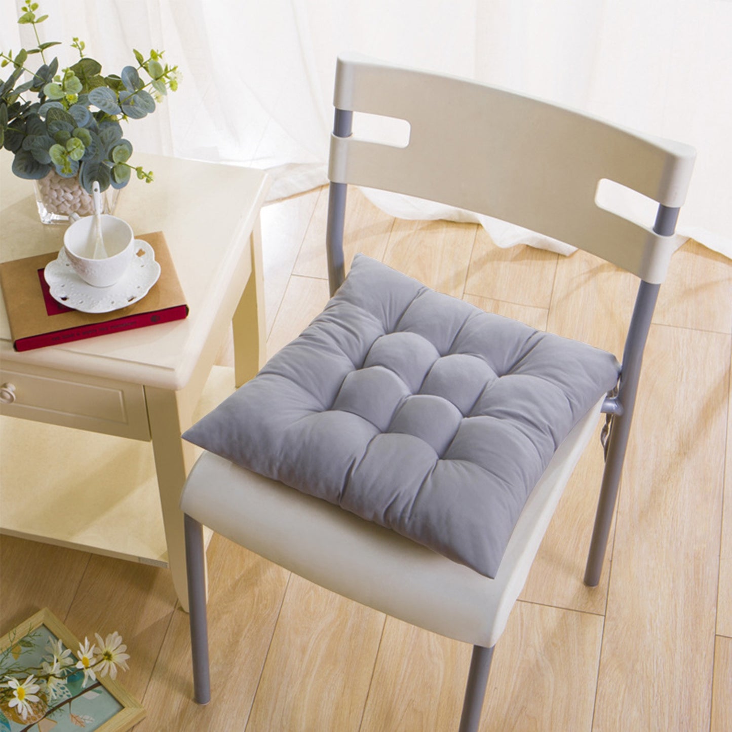 Square Chair Cushion Pads with Ties - 17.72" (Set of 4)