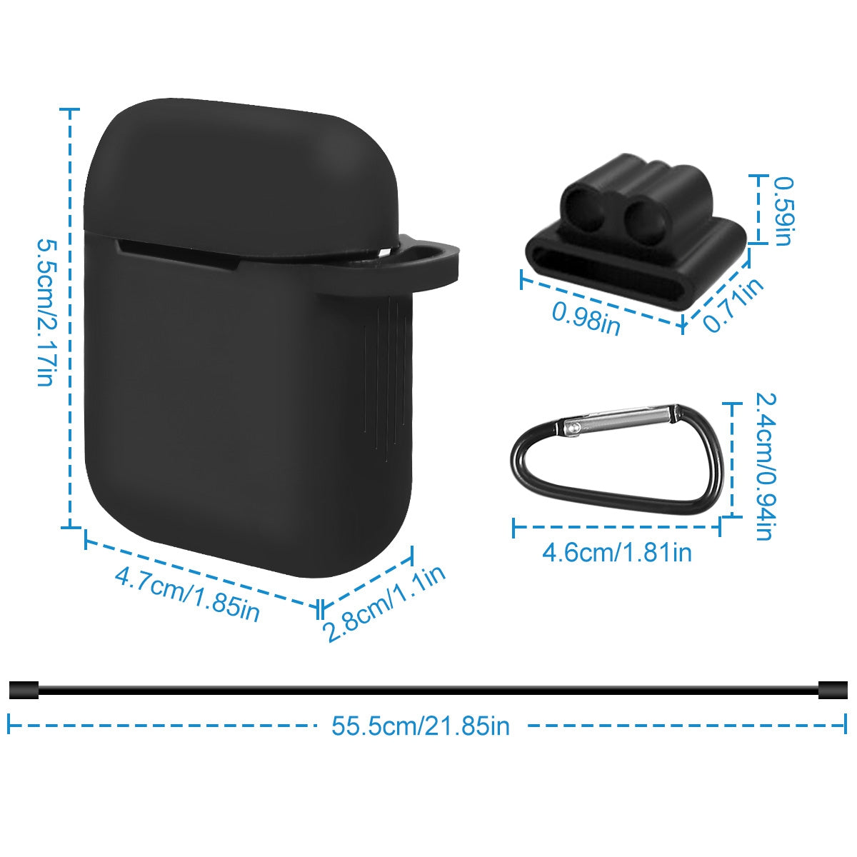 AirPods 1/2 Silicone Case with Accessories Kit
