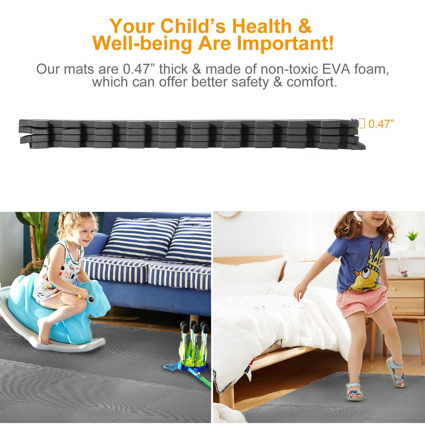 Interlocking Foam Floor Mats – 4-Pack EVA Puzzle Tiles