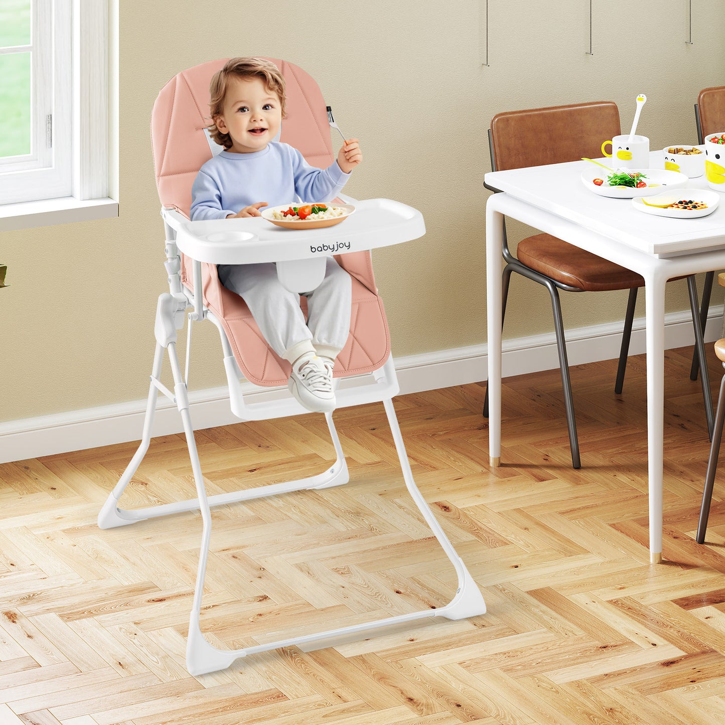 Compact Folding High Chair with Adjustable Tray
