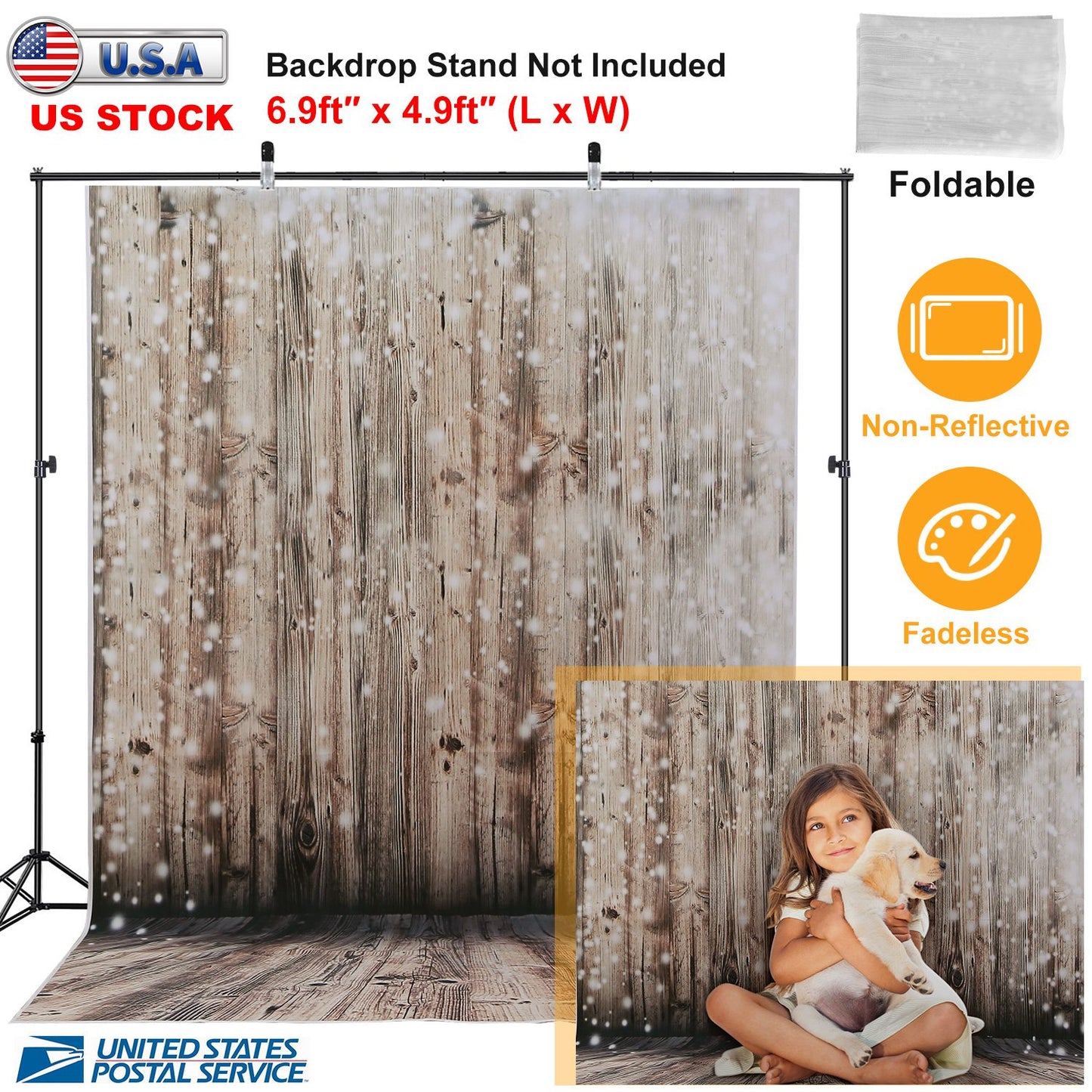 Wooden Floor Photography Backdrop 5x7ft Rustic Wall Design