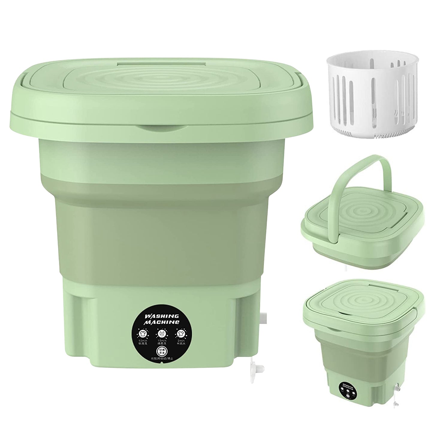 Portable Foldable Washing Machine 8L with 3 Wash Modes