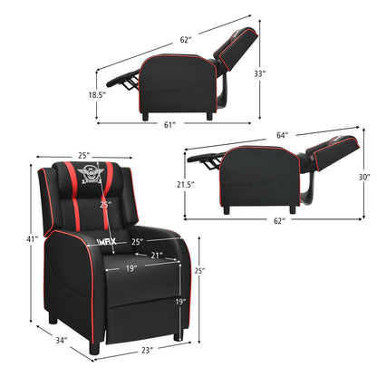 Gaming Recliner Chair with Massage and Footrest