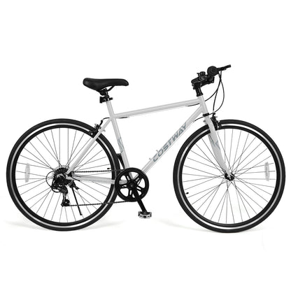 26 Inch Mountain Bike Adjustable with 6-Speed and All-terrain Rubber Wheels