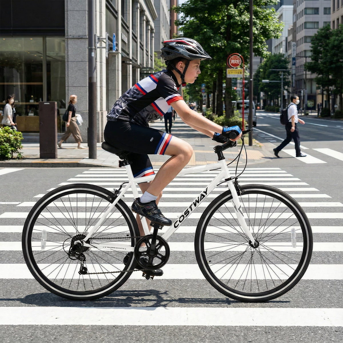 26 Inch Mountain Bike Adjustable with 6-Speed and All-terrain Rubber Wheels