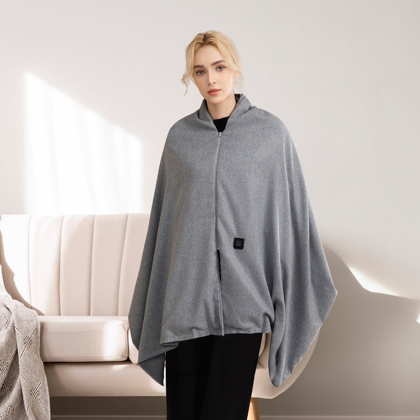 USB Heated Shawl with 3 Heat Levels and Zipper