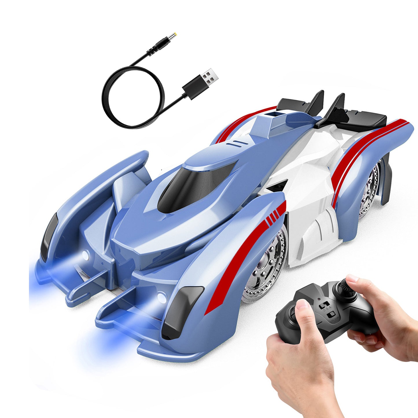 Wall Climbing RC Car with 360° Rotation and LED Lights