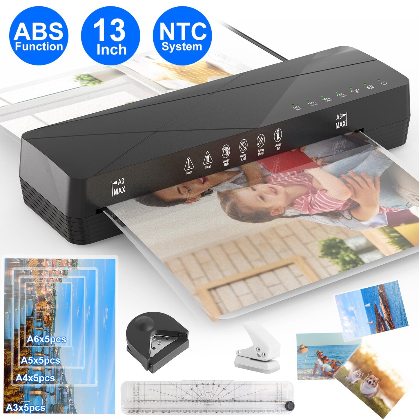 A3 Thermal Laminator Machine with Hot Cold & Foil Modes