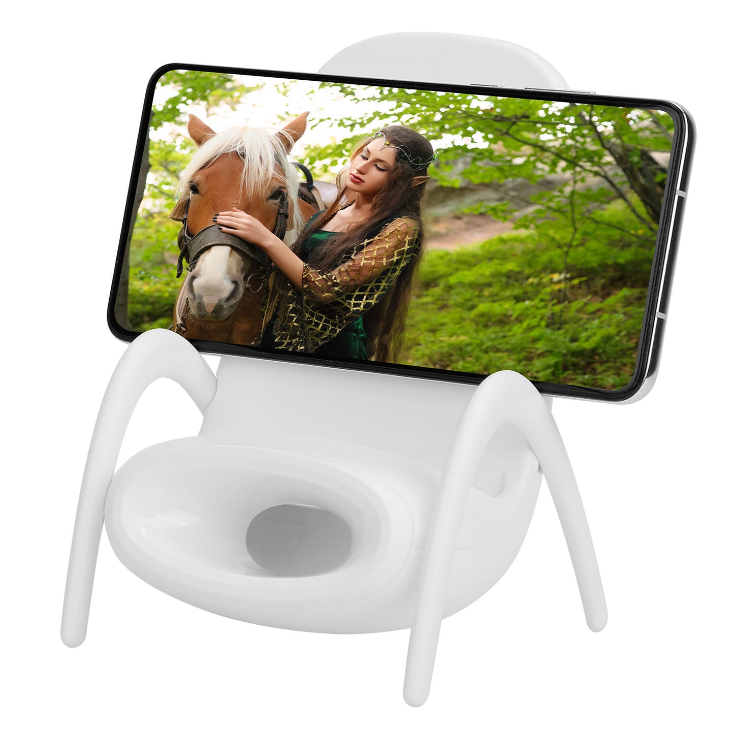 Wireless Charger Phone Stand with Speaker - Mini Chair Design