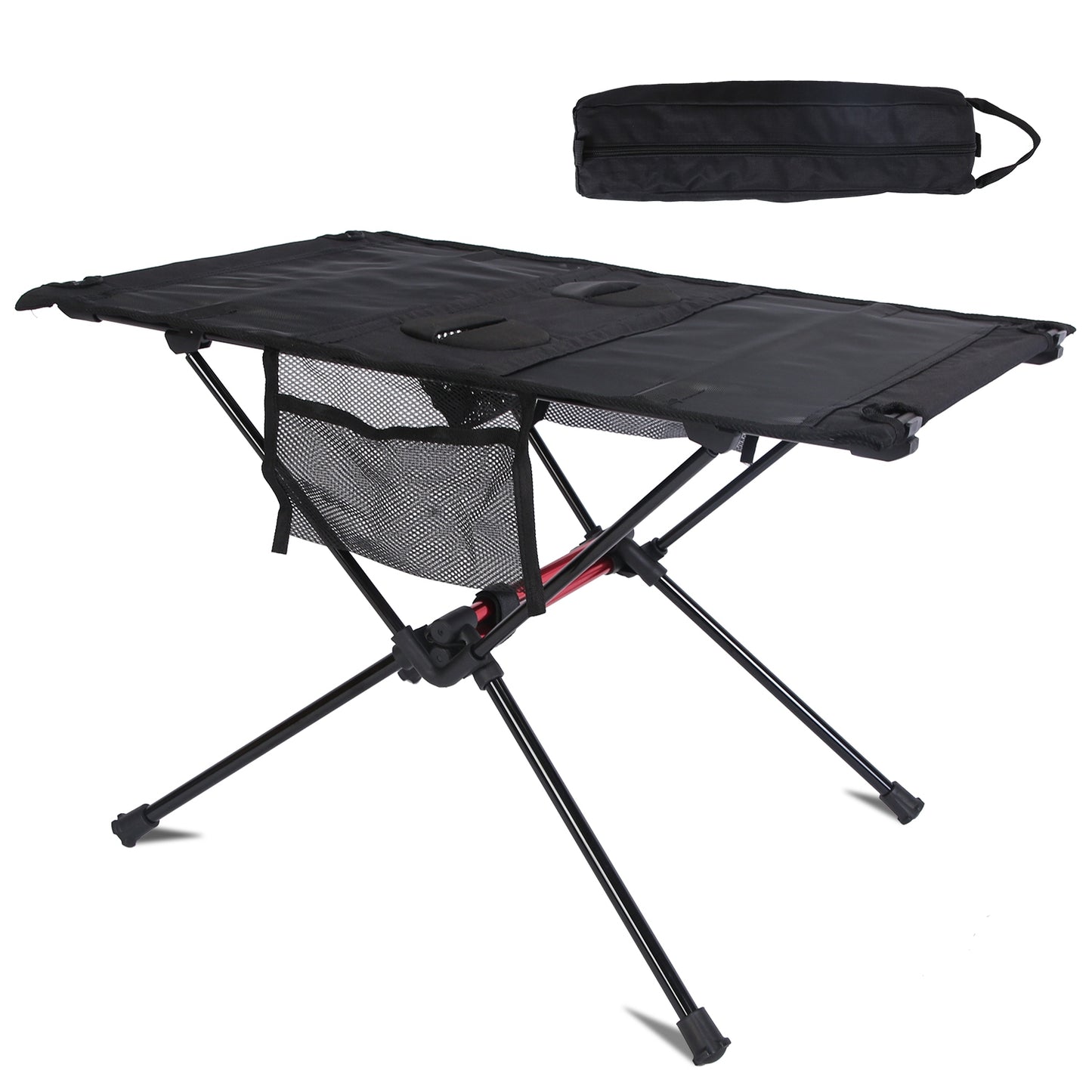 Folding Camping Table with Cup Holders & Carry Bag