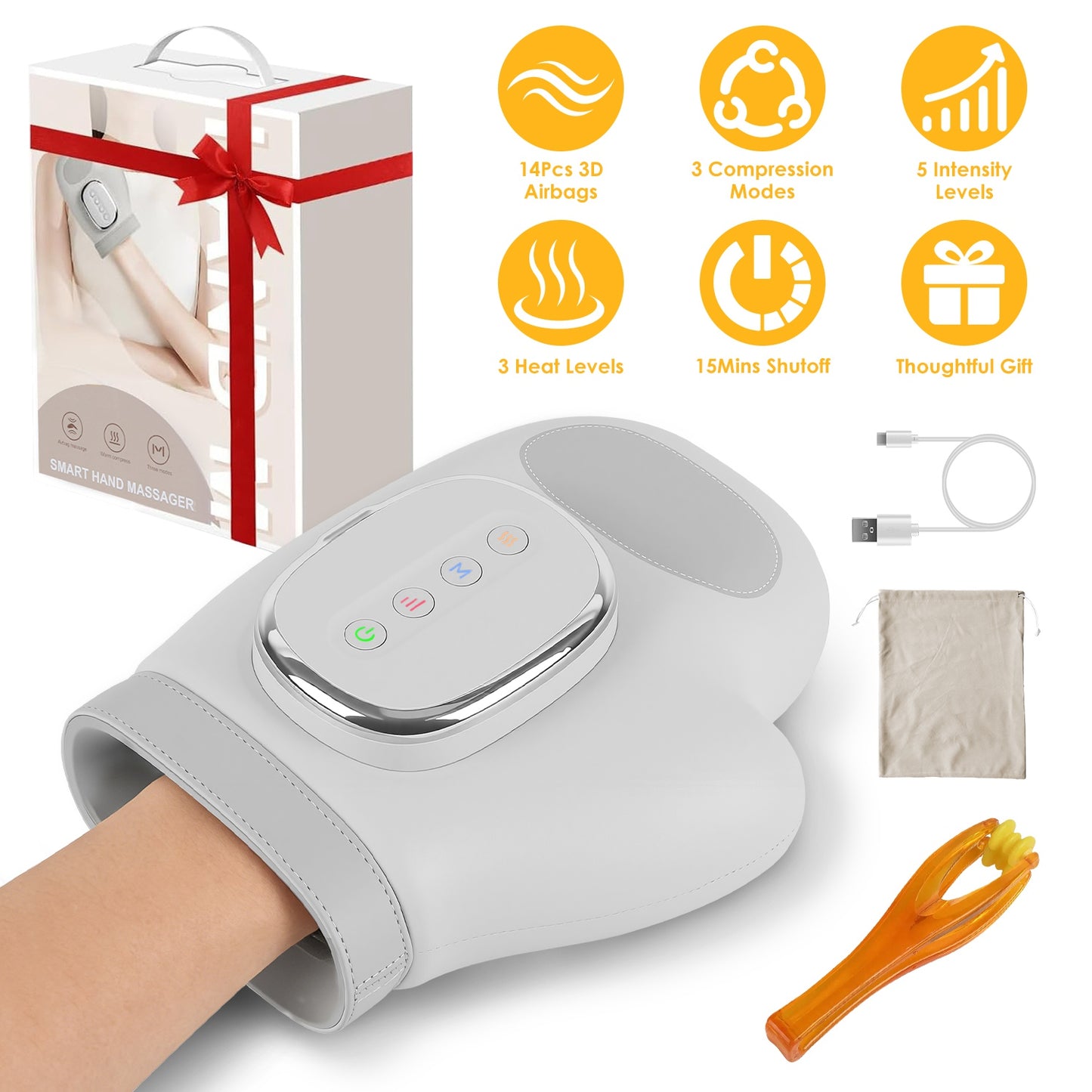 Cordless Hand Massager with Heat & Air Compression