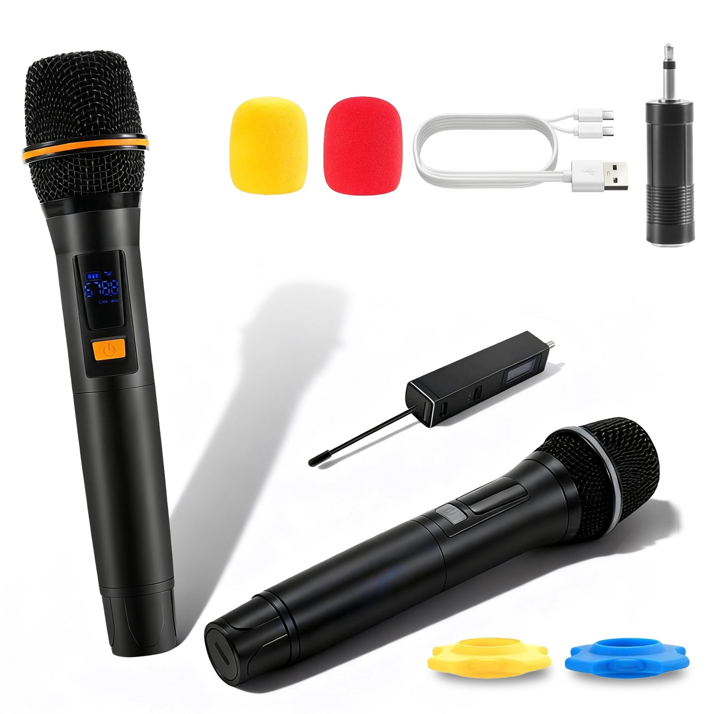 UHF Wireless Microphone System with 262ft Range & Rechargeable Mics