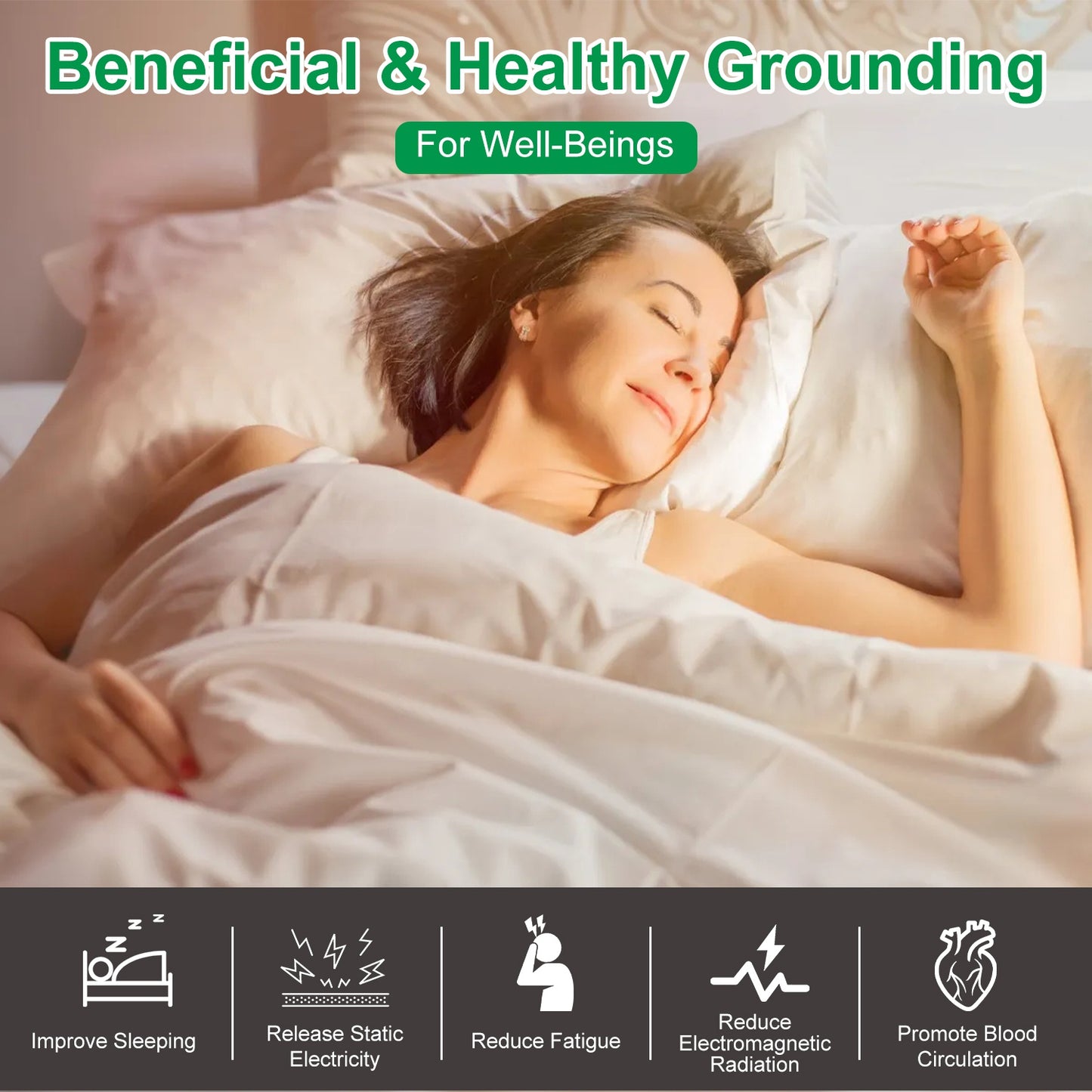 Grounding Mat with 15ft Cord – PU Leather Anti-Slip Design