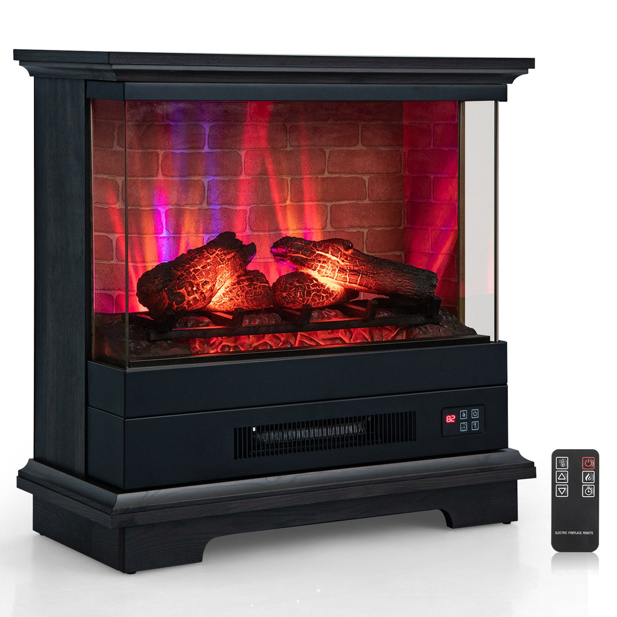 27 Inch Freestanding Fireplace with Remote Control