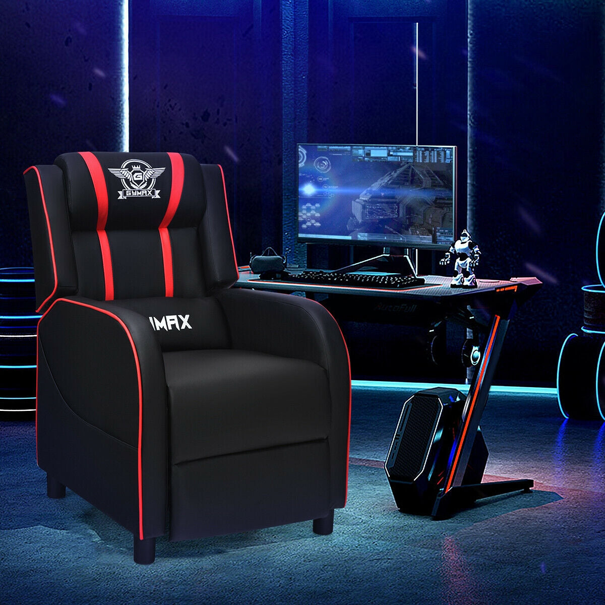 Gaming Recliner Chair with Massage and Footrest