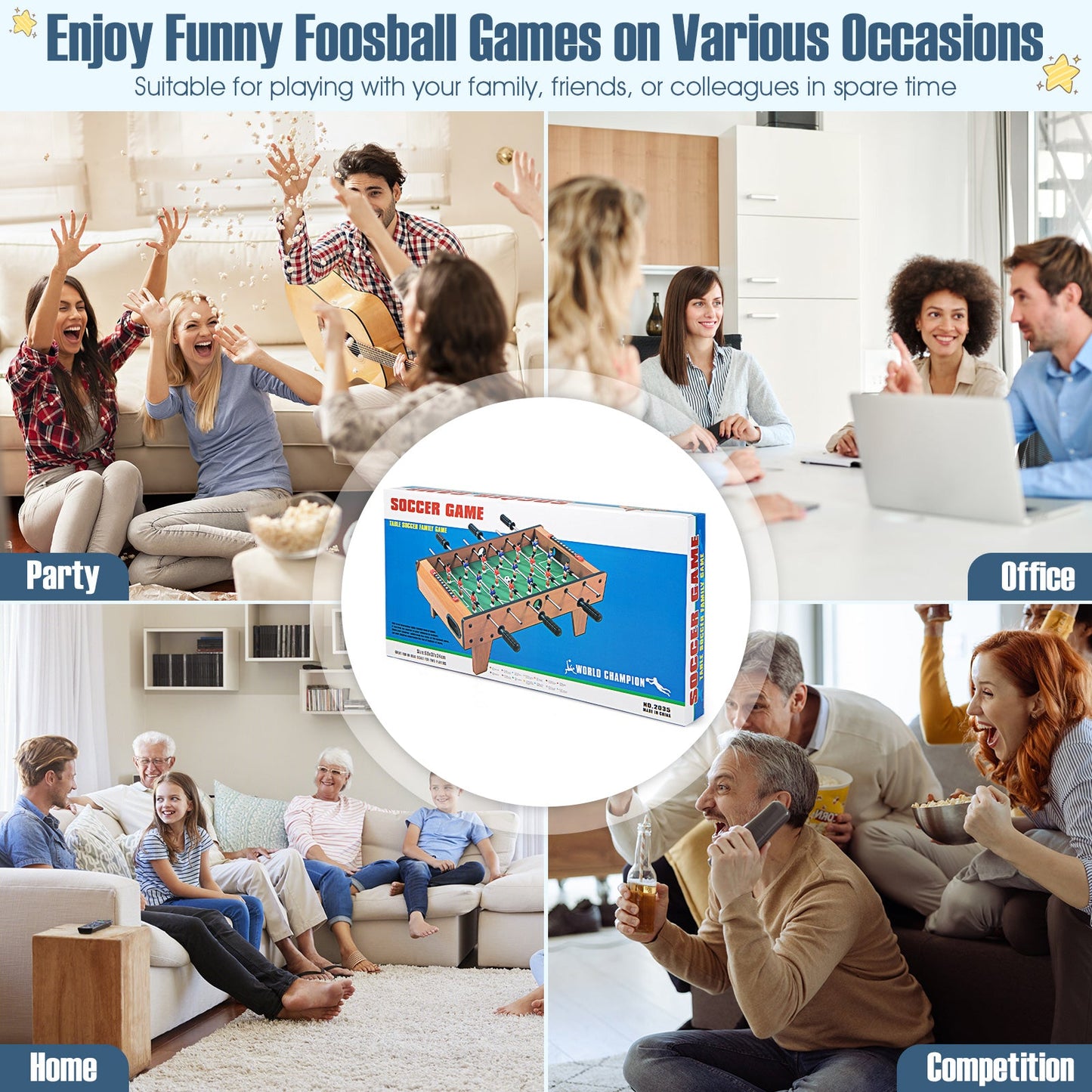 27 Inch Indoor Competition Game Foosball Table with Legs