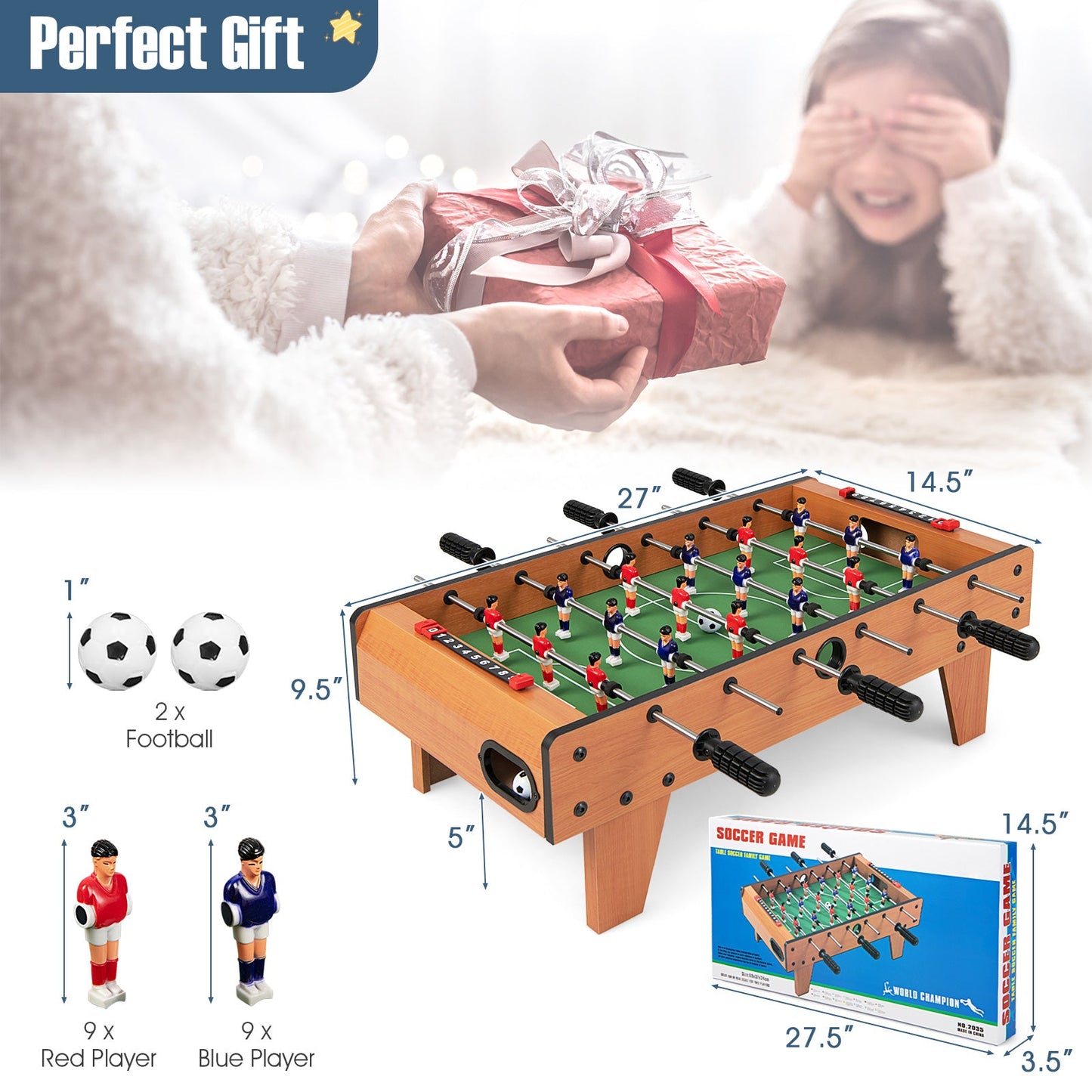 27 Inch Indoor Competition Game Foosball Table with Legs