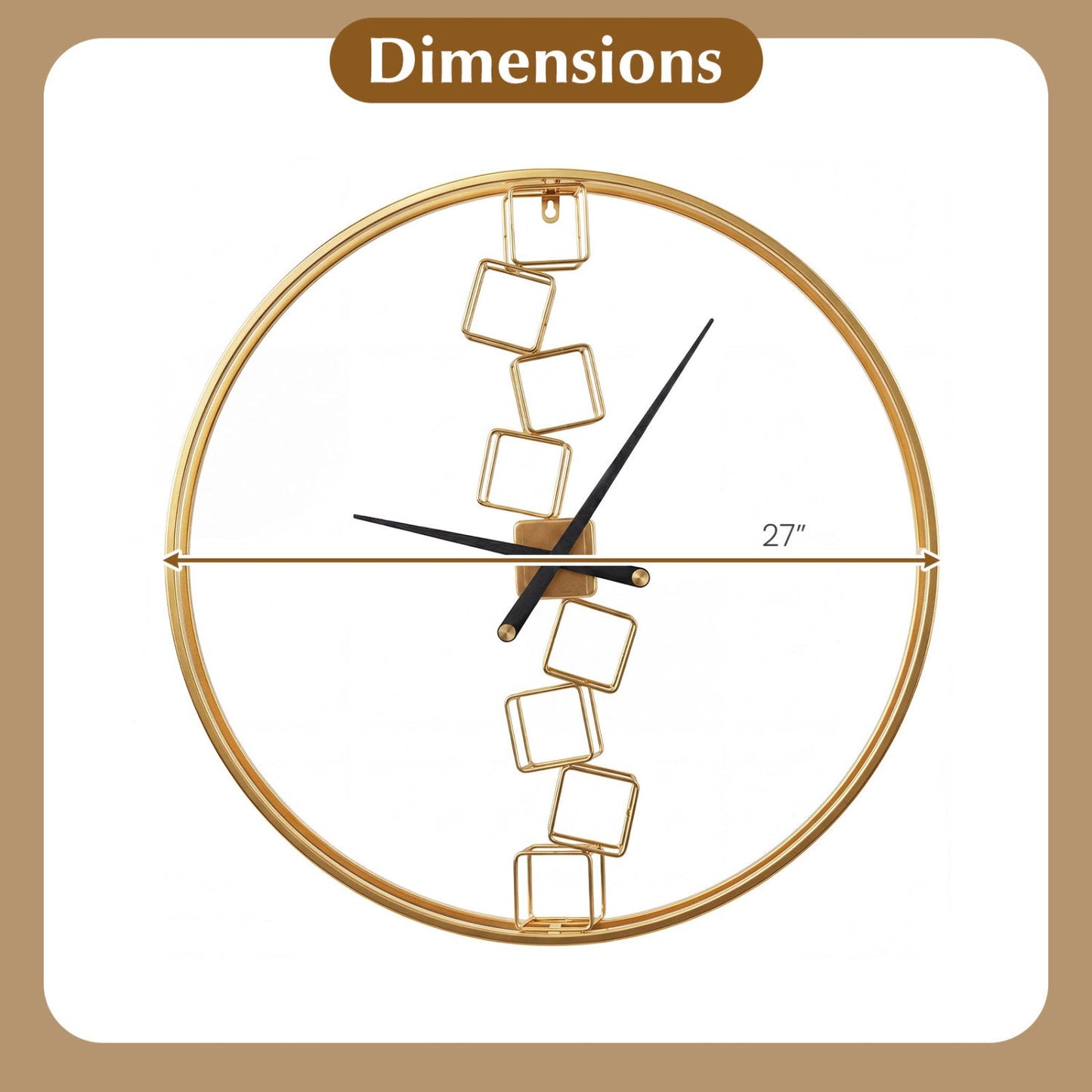 27 Inch Large Wall Clock for Living Room Bedroom Kitchen