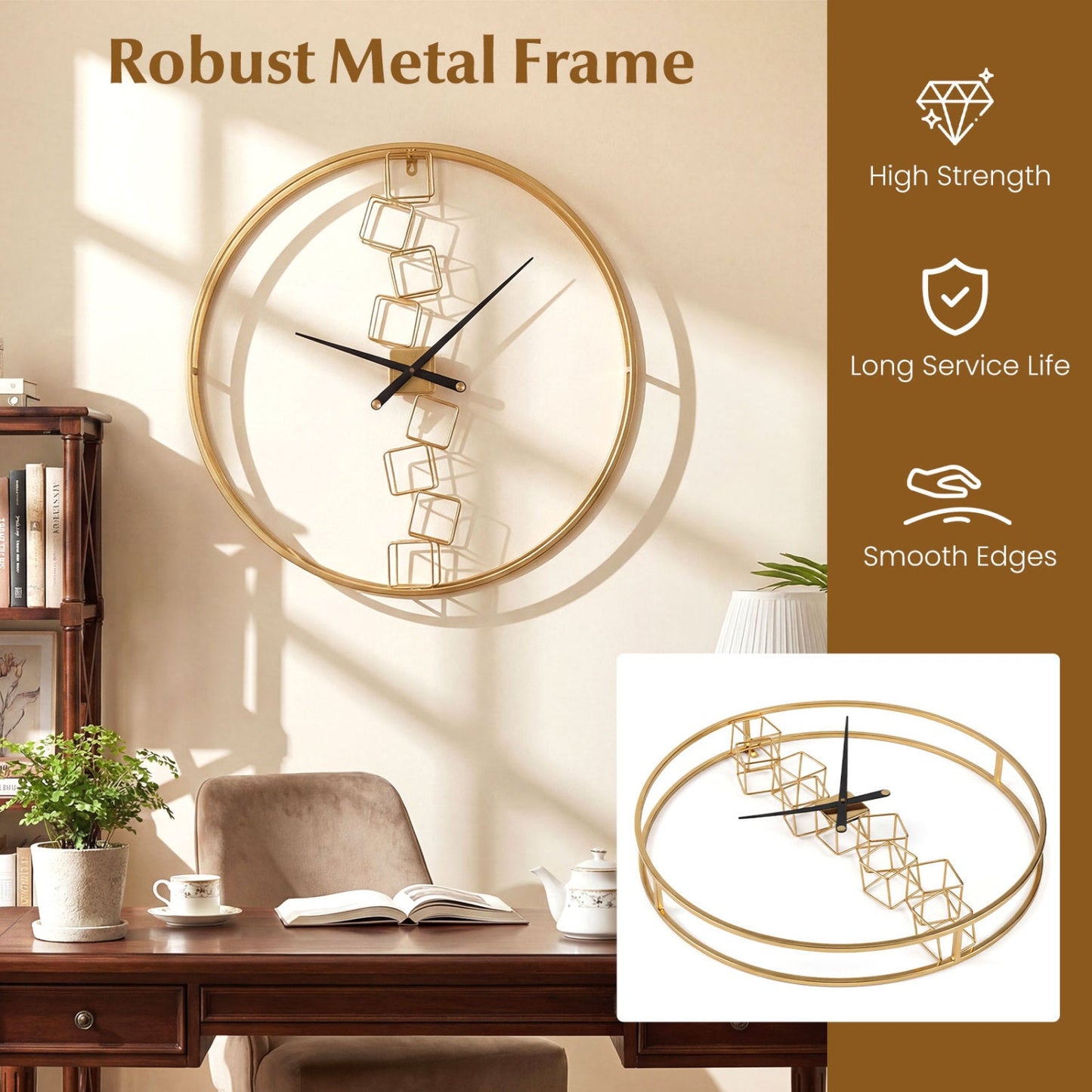 27 Inch Large Wall Clock for Living Room Bedroom Kitchen