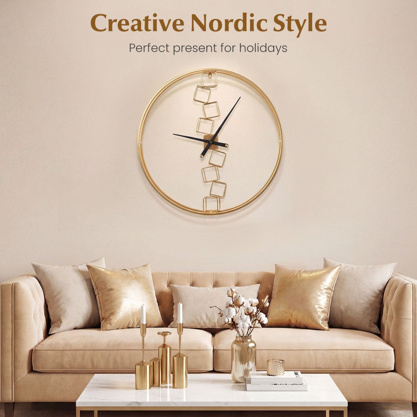 27 Inch Large Wall Clock for Living Room Bedroom Kitchen