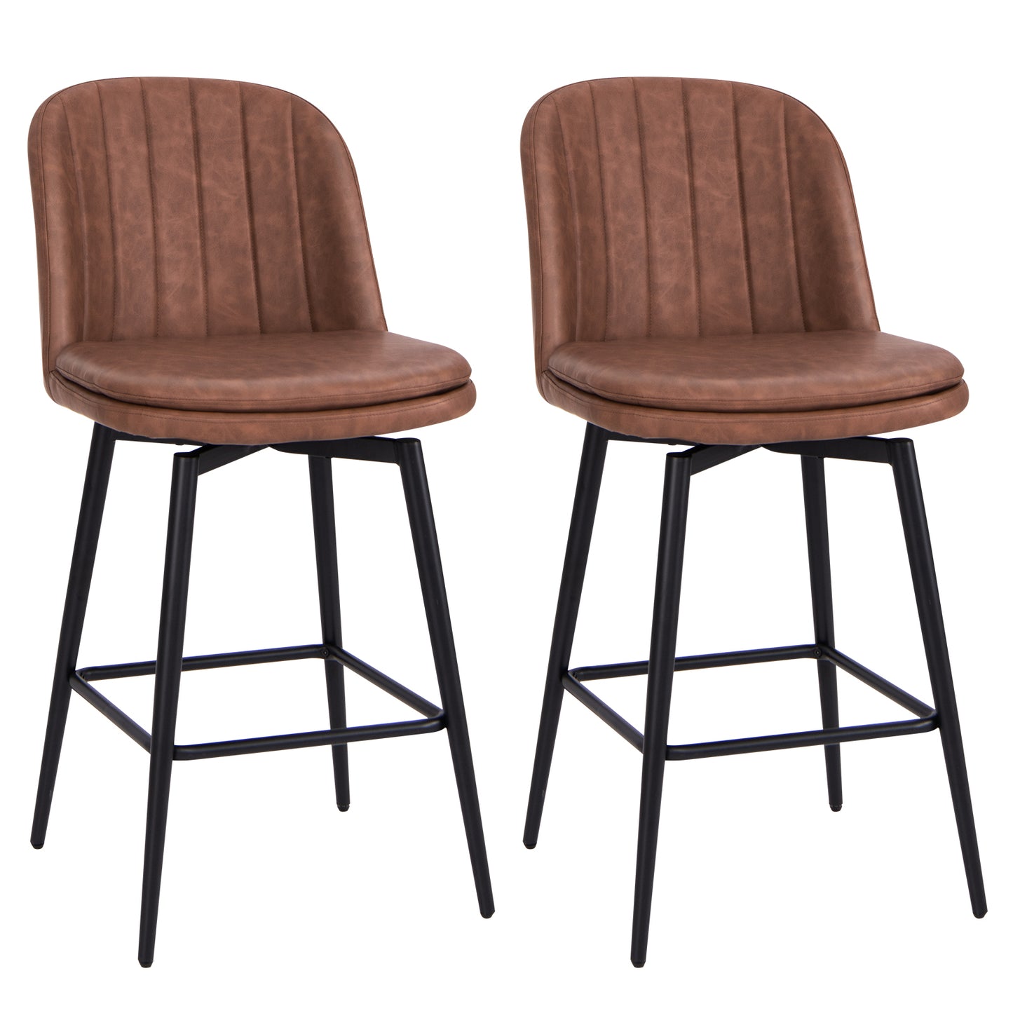 Swivel Bar Stools Set of 2 - 27 Inch Counter Height