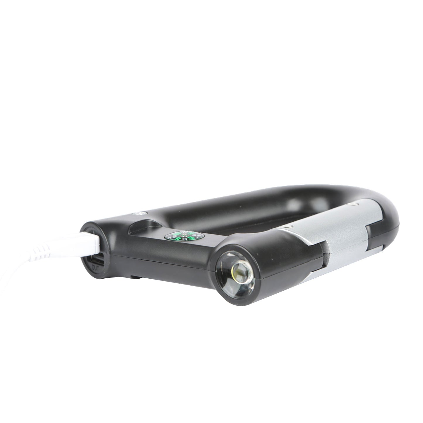 Carabiner Power Bank 2200mAh with LED Flashlight & Compass