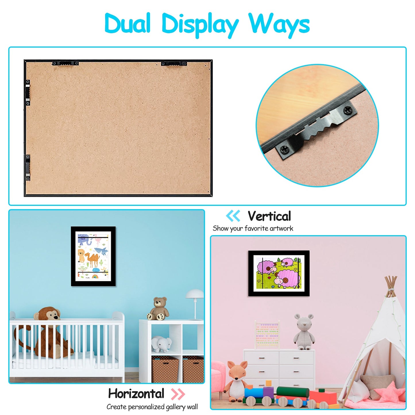 Kids Art Frame A3/A4 Front Opening Display with Storage