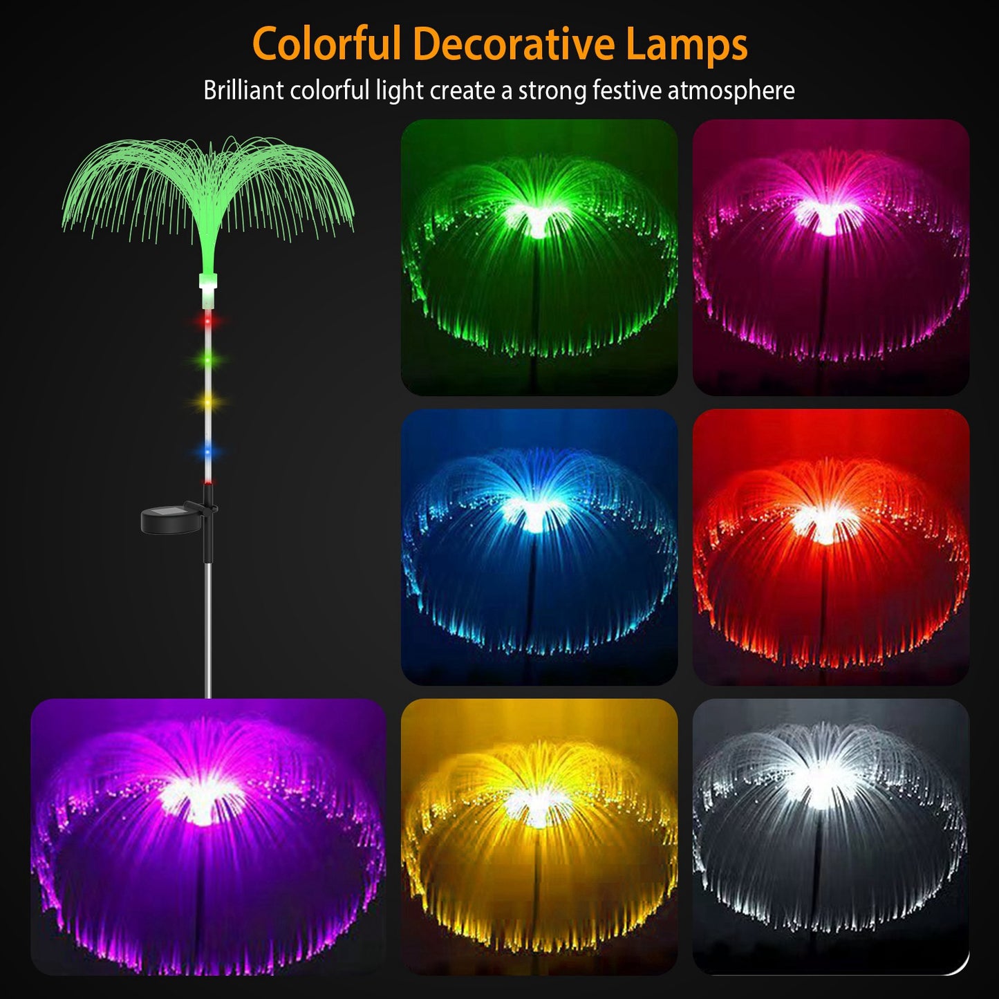 Solar Jellyfish Garden Lights 4-Pack with Color Changing LEDs