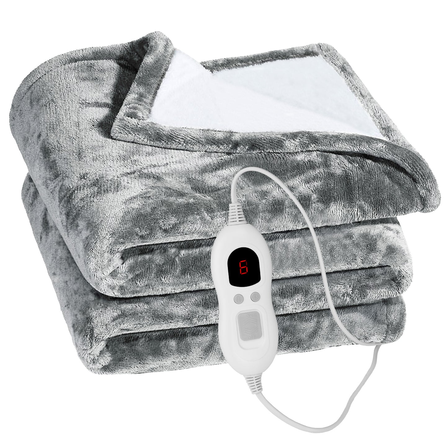 Electric Heated Throw Blanket with 6 Heat Settings, 59x50in