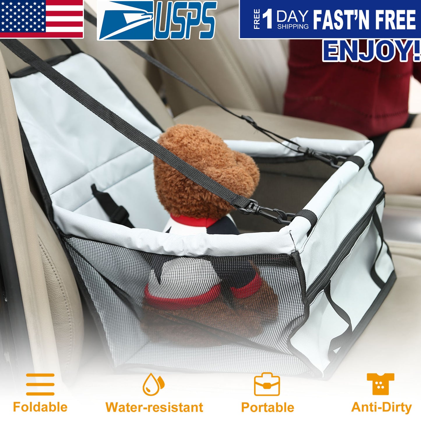 Dog Booster Car Seat for Small Pets Up to 20 Lbs
