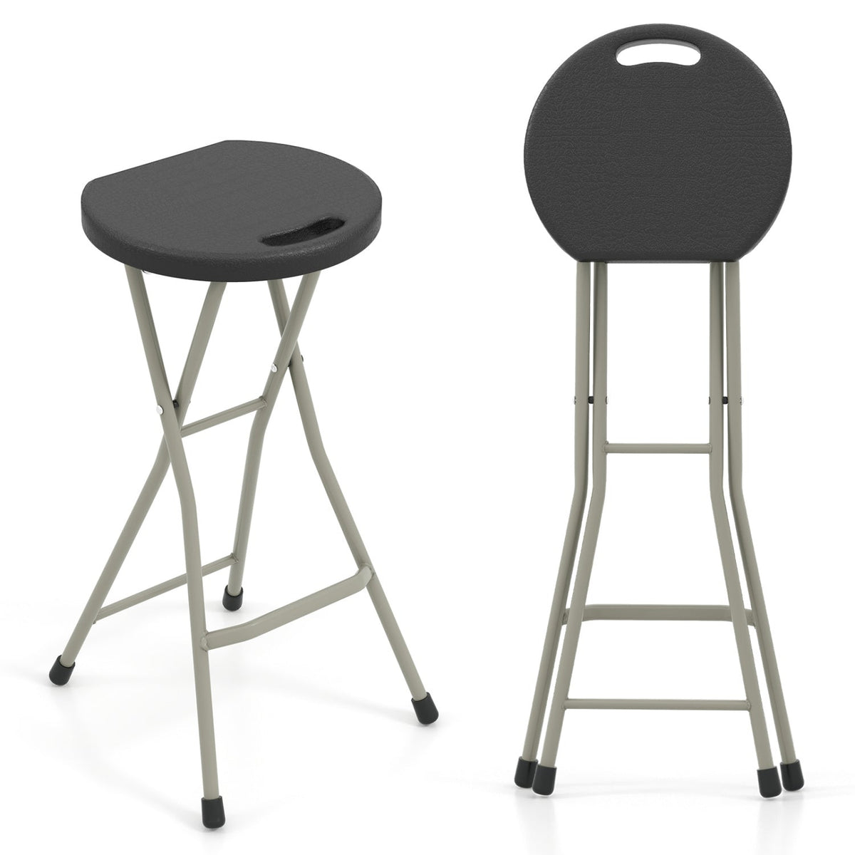 Portable Folding Stool 28 Inch - 330 lbs Capacity (2 Pack)