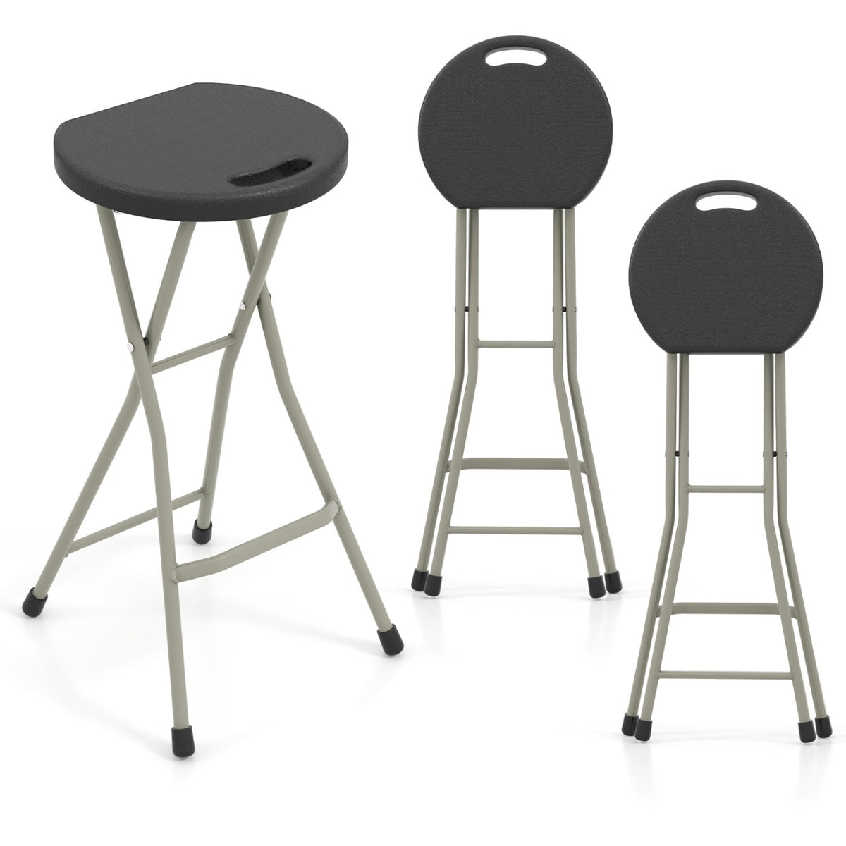 Portable Folding Stool 28 Inch - 330 lbs Capacity (2 Pack)