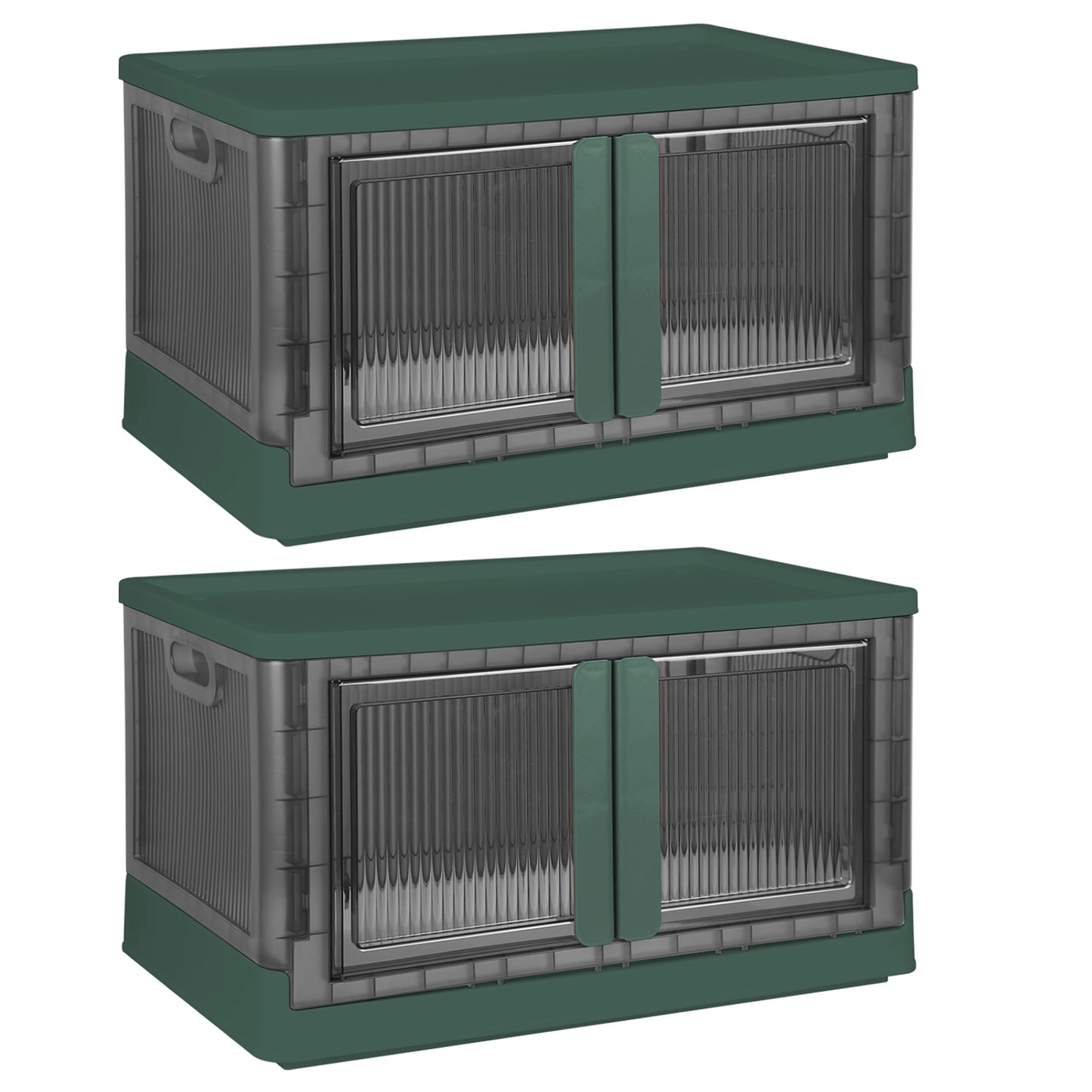 32L Foldable Storage Bins with Lid and Front Door - 2 Pack