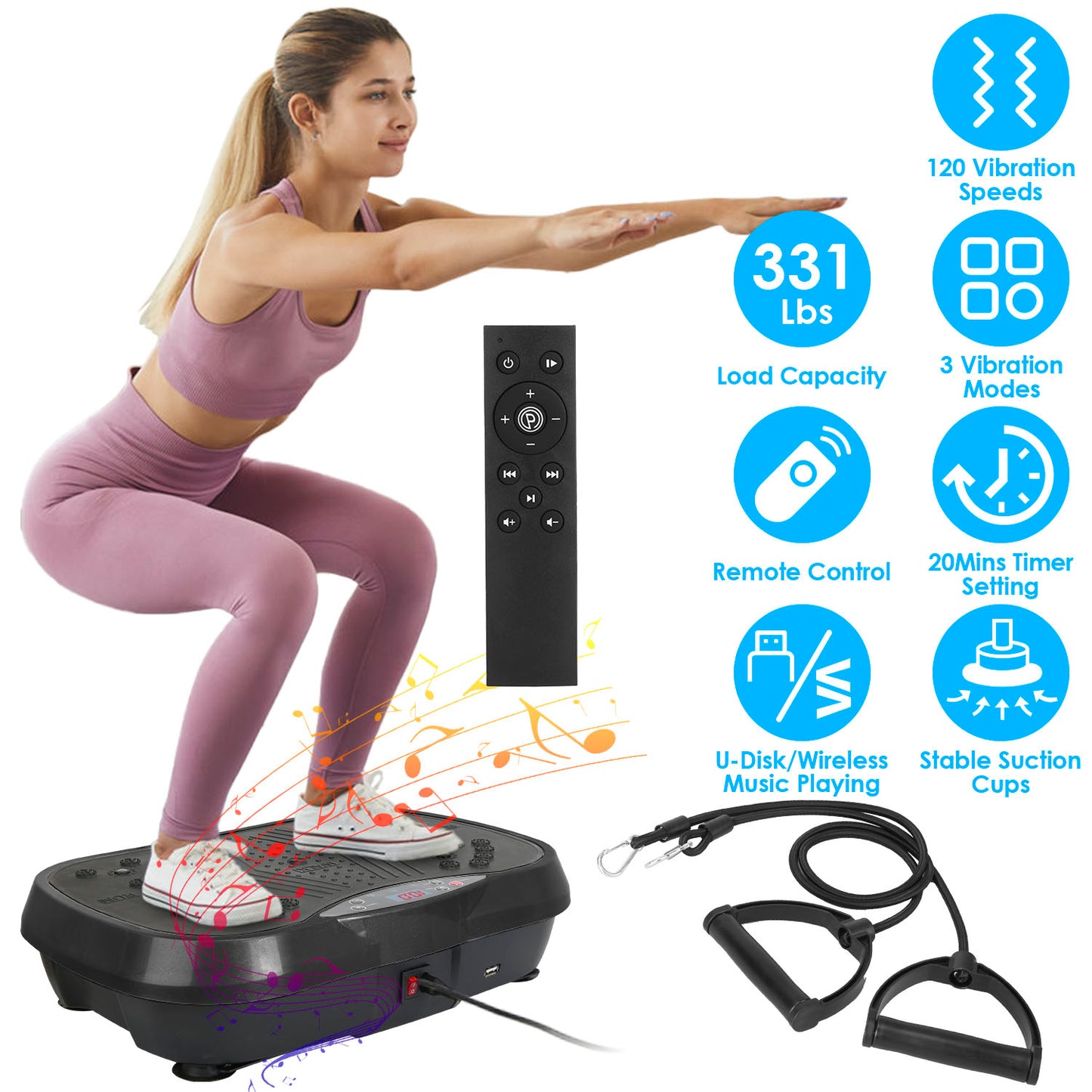 Vibration Plate Exercise Machine with 120 Speed Levels