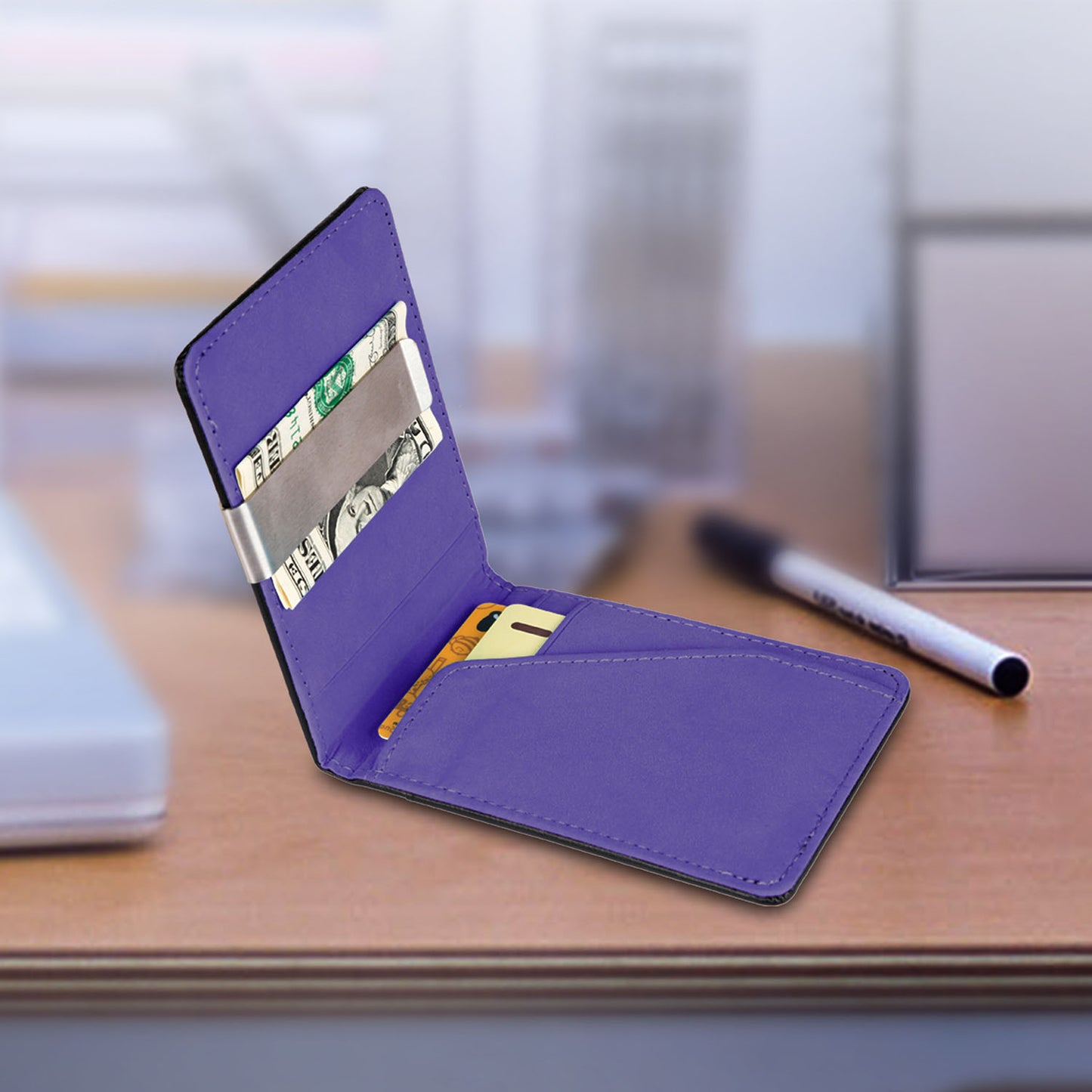 Unisex Leather Wallet Blocking Slim Bifold Credit Card Holder