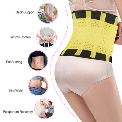 Waist Trainer Belt with Back Support - Adjustable Slimming Band