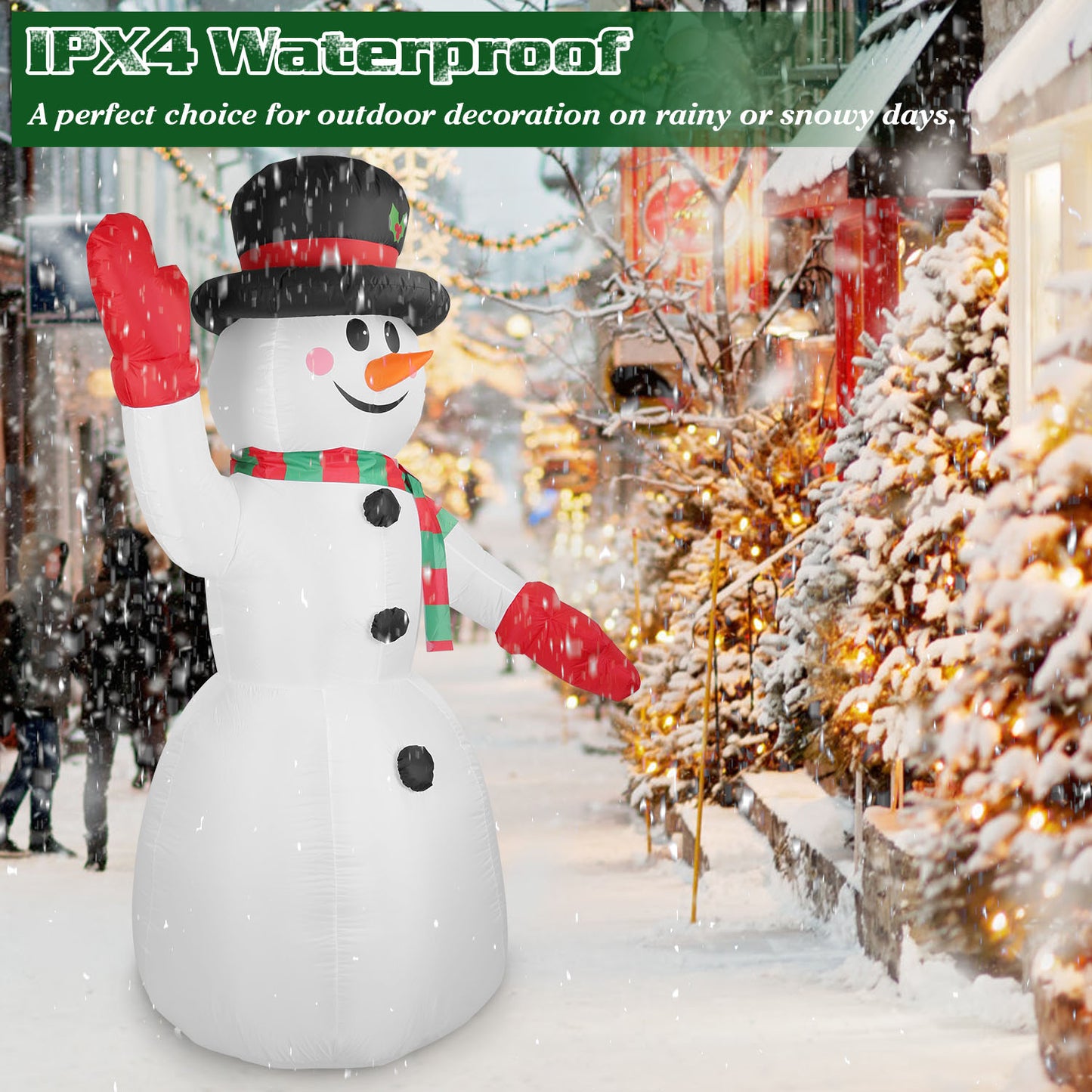 7.9ft Inflatable Christmas Snowman with LED Lights