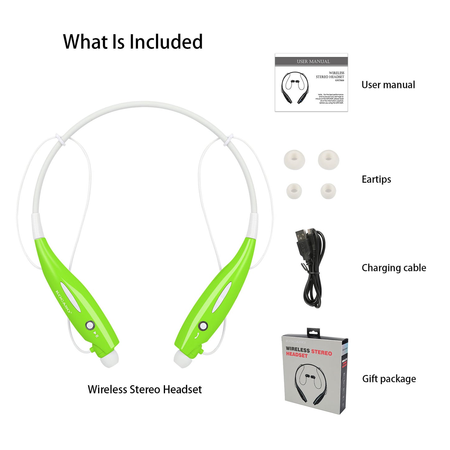 Wireless Sports Neckband Headphones with Magnetic Earbuds