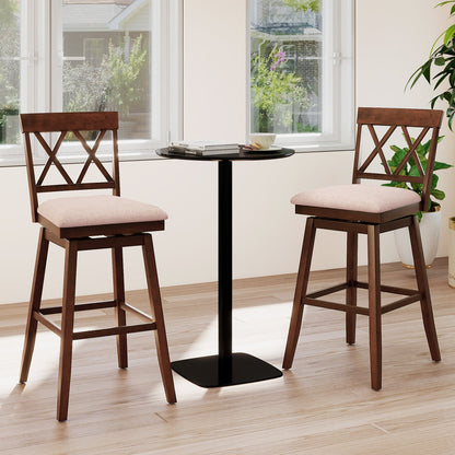 Counter Height Swivel Bar Stools with Upholstered Seat - Set of 2