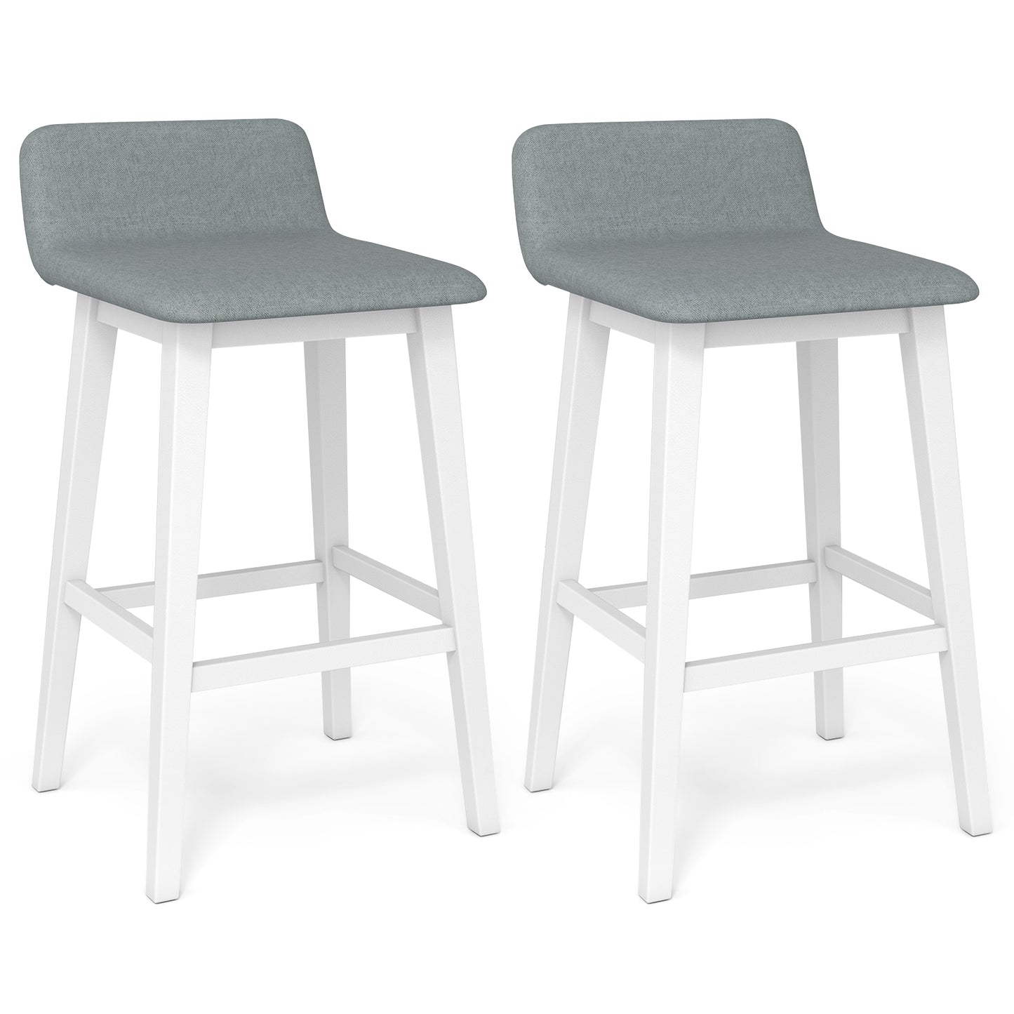 29-Inch Padded Bar Stool with Low Back and Wood Legs