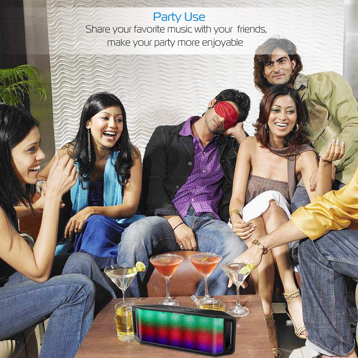 LED Wireless Speaker with Multicolor Lights and FM Radio