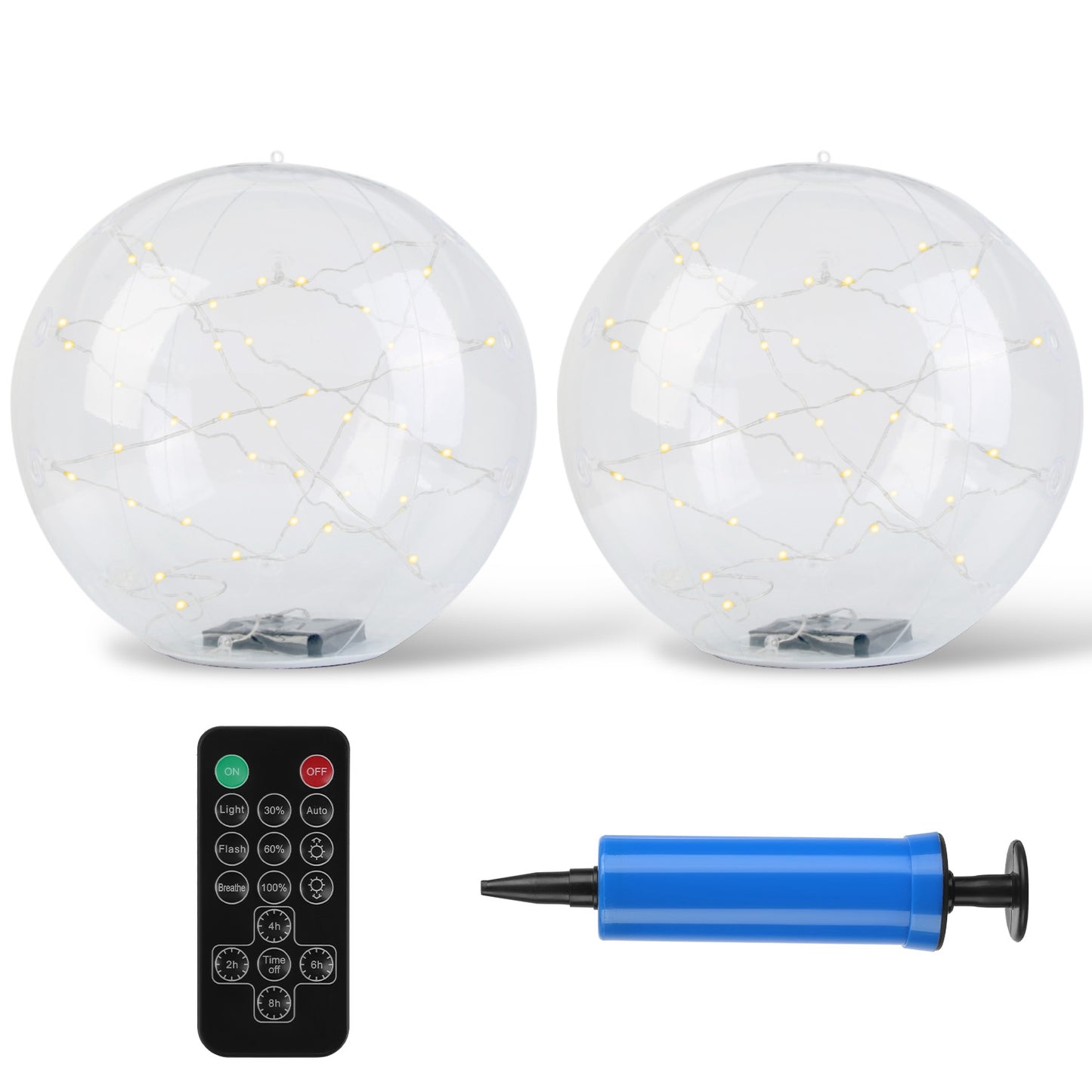 Solar Floating Pool Lights 14in with Remote Control (2-Pack)
