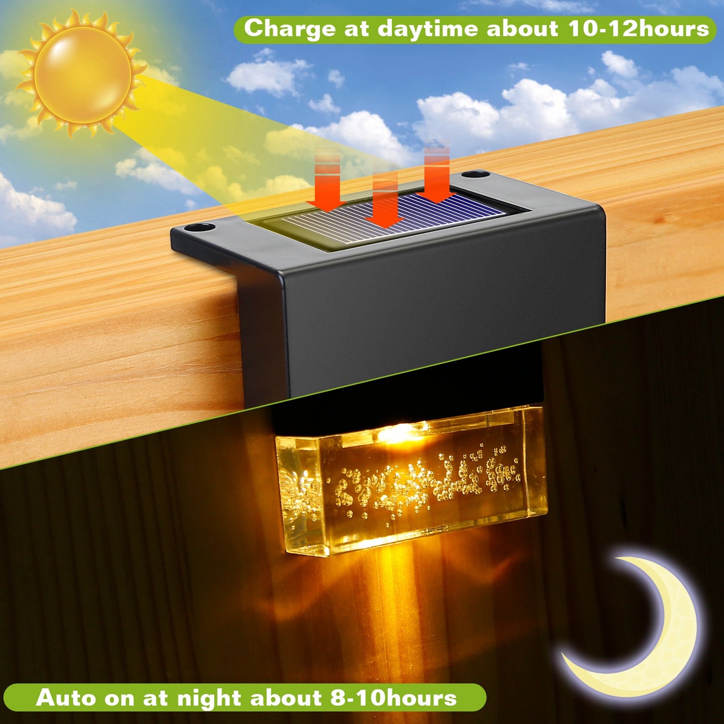 Solar Deck Lights 6-Pack with Acrylic Bubble Design